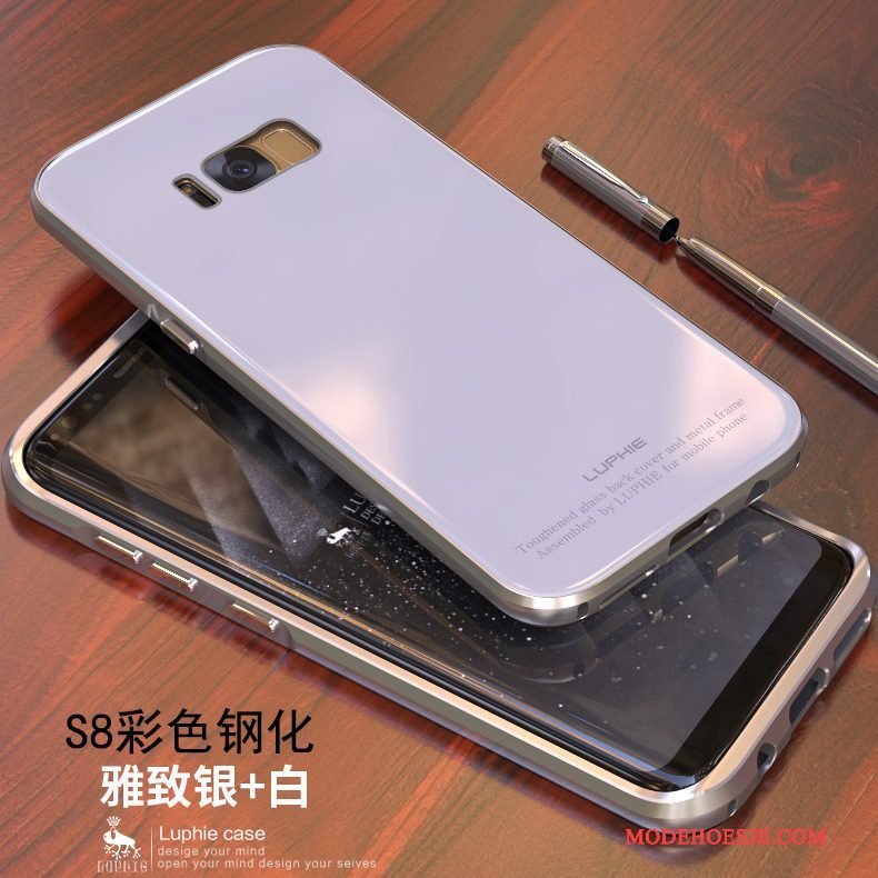 Hoesje Samsung Galaxy S8 Metaal Anti-fall Goud, Hoes Samsung Galaxy S8 Bescherming Omlijstingtelefoon