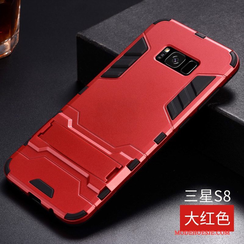 Hoesje Samsung Galaxy S8 Metaal Grijs Gehard Glas, Hoes Samsung Galaxy S8 Zakken Achterklep Omlijsting