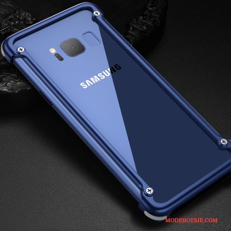 Hoesje Samsung Galaxy S8 Metaal Omlijstingtelefoon, Hoes Samsung Galaxy S8 Bescherming Trendy Merk Persoonlijk