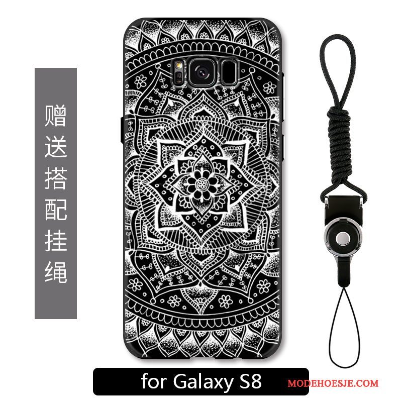 Hoesje Samsung Galaxy S8 Reliëf Totem Bloemen, Hoes Samsung Galaxy S8 Scheppend Telefoon Eenvoudige
