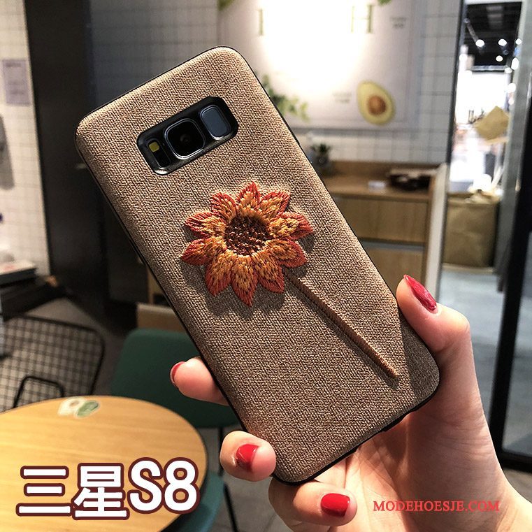 Hoesje Samsung Galaxy S8 Scheppend Anti-fall Khaki, Hoes Samsung Galaxy S8 Bescherming Telefoon Nieuw