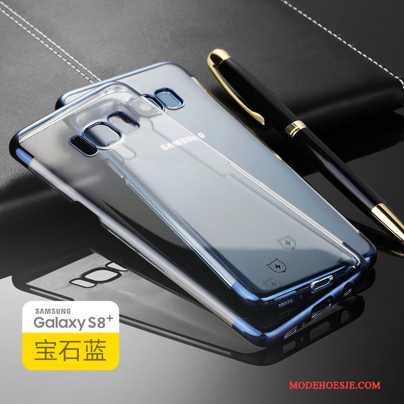 Hoesje Samsung Galaxy S8+ Scheppend Dun Blauw, Hoes Samsung Galaxy S8+ Zakken Hard Doorzichtig