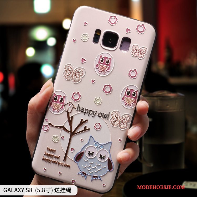 Hoesje Samsung Galaxy S8 Scheppend Hanger Vers, Hoes Samsung Galaxy S8 Zacht Telefoon Roze