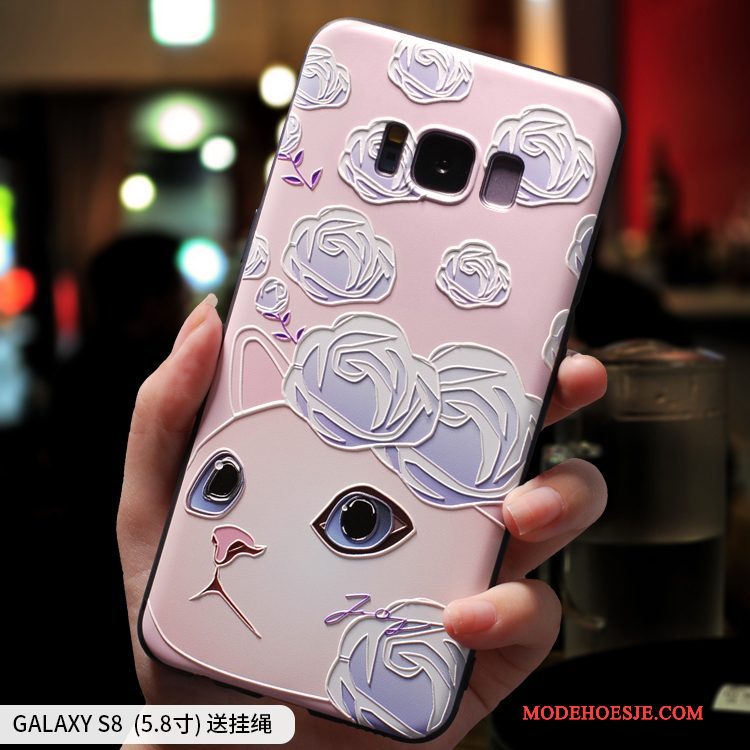 Hoesje Samsung Galaxy S8 Scheppend Hanger Vers, Hoes Samsung Galaxy S8 Zacht Telefoon Roze