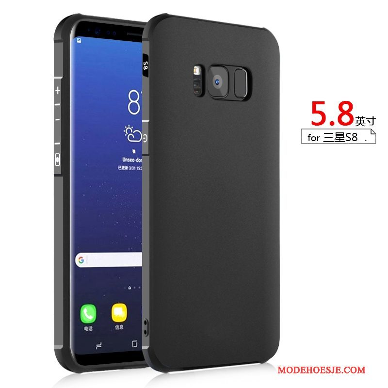 Hoesje Samsung Galaxy S8 Siliconen Anti-fall Schrobben, Hoes Samsung Galaxy S8 Zakken Telefoon Donkerblauw