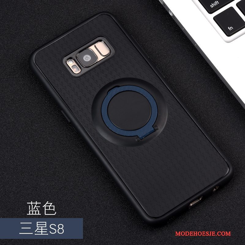 Hoesje Samsung Galaxy S8 Siliconen Anti-fall Zwart, Hoes Samsung Galaxy S8 Zacht Trend Ring