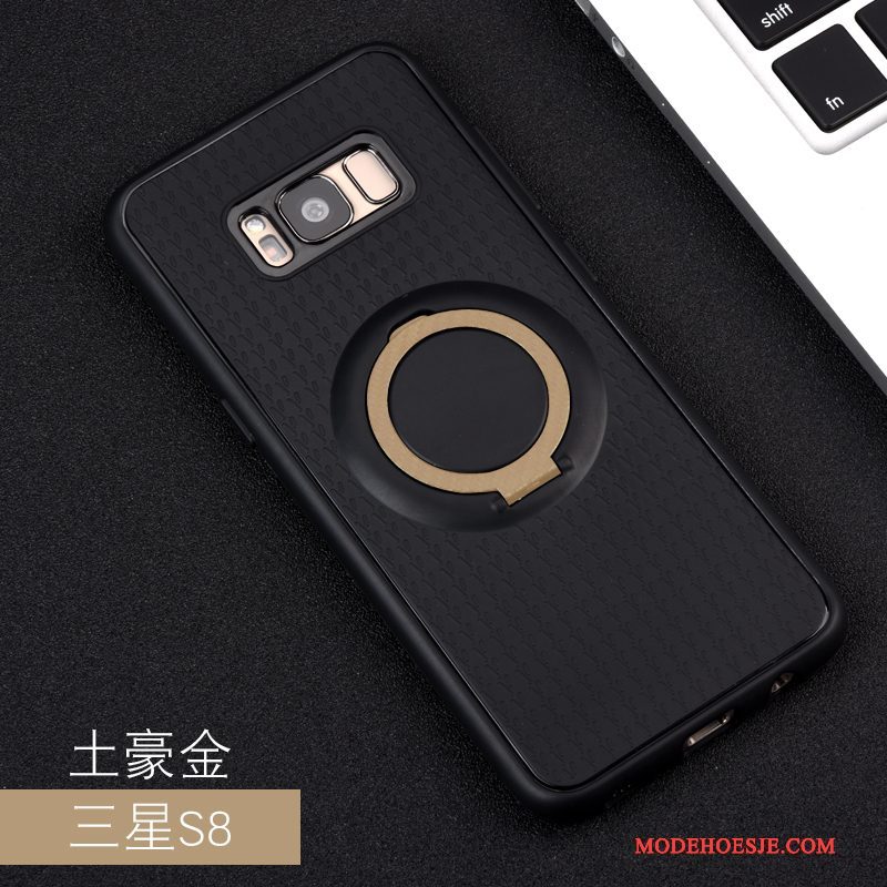 Hoesje Samsung Galaxy S8 Siliconen Anti-fall Zwart, Hoes Samsung Galaxy S8 Zacht Trend Ring