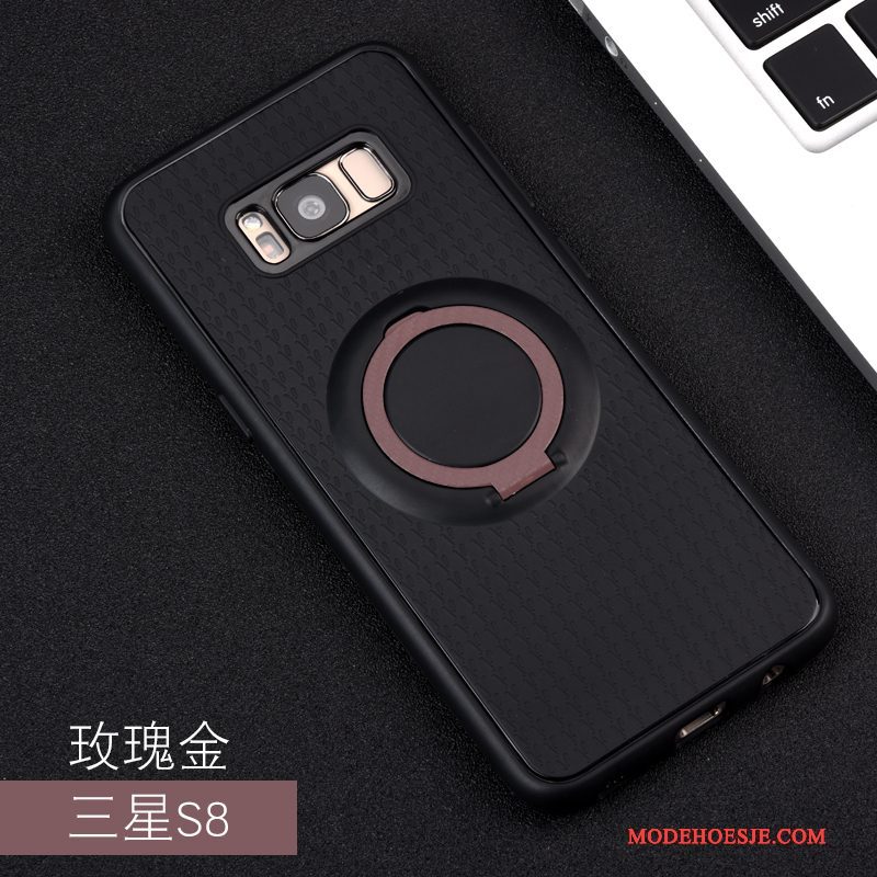 Hoesje Samsung Galaxy S8 Siliconen Anti-fall Zwart, Hoes Samsung Galaxy S8 Zacht Trend Ring