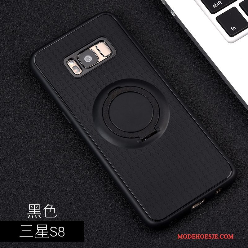 Hoesje Samsung Galaxy S8 Siliconen Anti-fall Zwart, Hoes Samsung Galaxy S8 Zacht Trend Ring