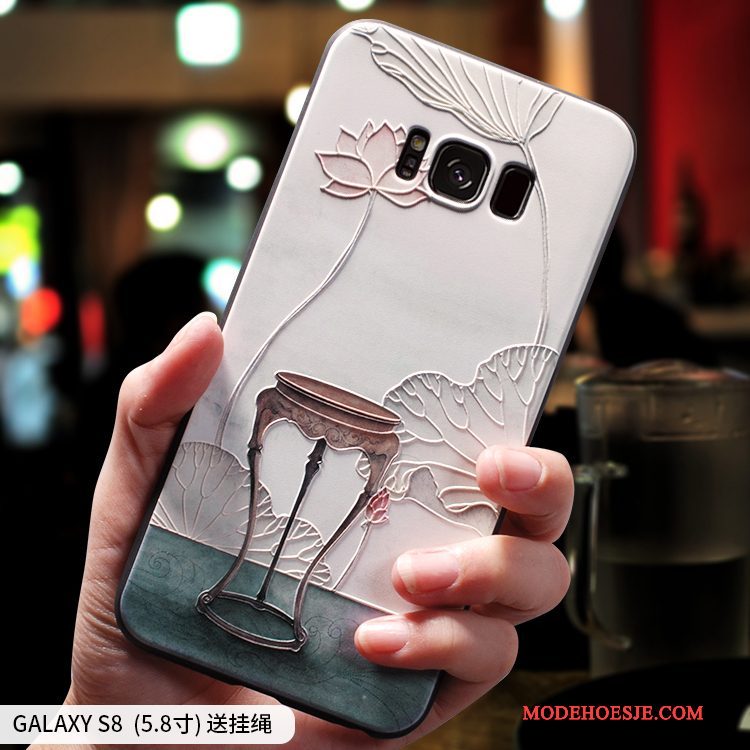 Hoesje Samsung Galaxy S8 Siliconen Roze Anti-fall, Hoes Samsung Galaxy S8 Zakken Chinese Stijltelefoon