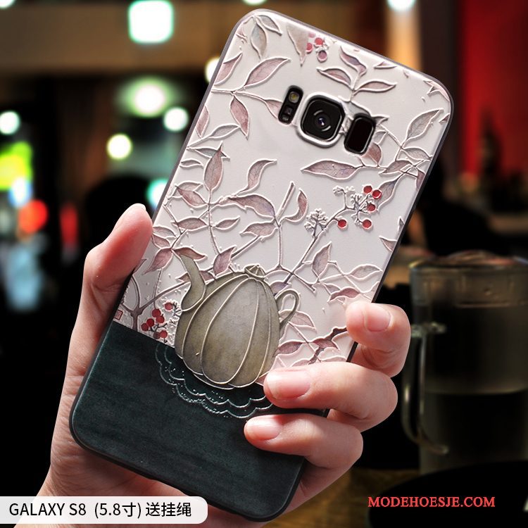 Hoesje Samsung Galaxy S8 Siliconen Roze Anti-fall, Hoes Samsung Galaxy S8 Zakken Chinese Stijltelefoon