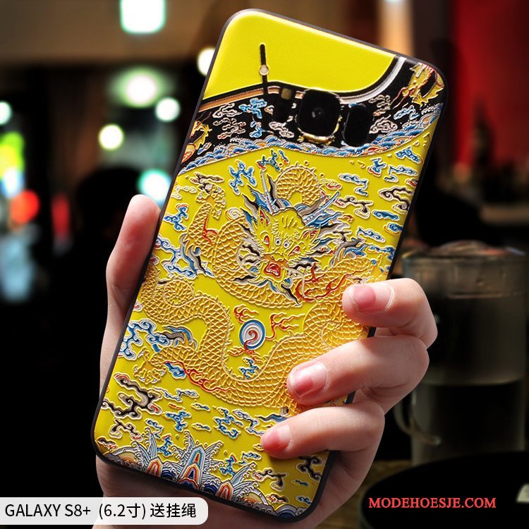 Hoesje Samsung Galaxy S8+ Siliconen Trend Persoonlijk, Hoes Samsung Galaxy S8+ Zacht Telefoon Donkerblauw