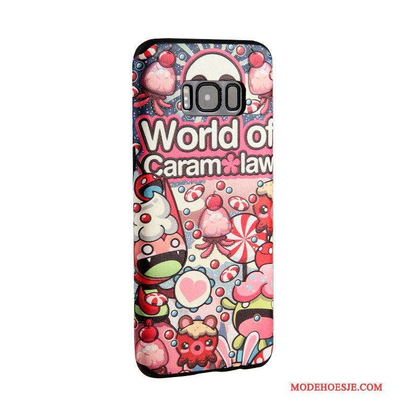 Hoesje Samsung Galaxy S8 Spotprent Telefoon Trend, Hoes Samsung Galaxy S8 Zacht Rood
