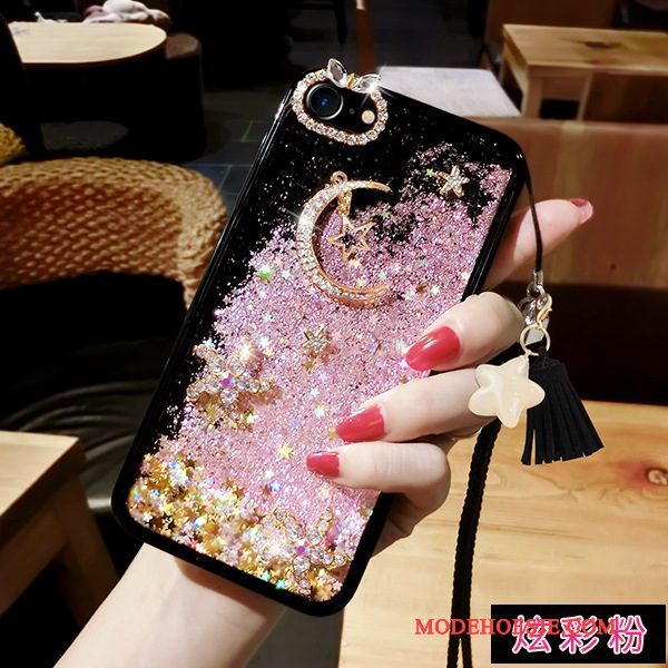 Hoesje Samsung Galaxy S8+ Strass Maandtelefoon, Hoes Samsung Galaxy S8+ Bescherming Hanger Purper