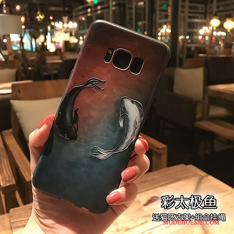 Hoesje Samsung Galaxy S8+ Zacht Schrobben Zwart, Hoes Samsung Galaxy S8+ Siliconen Kleurtelefoon