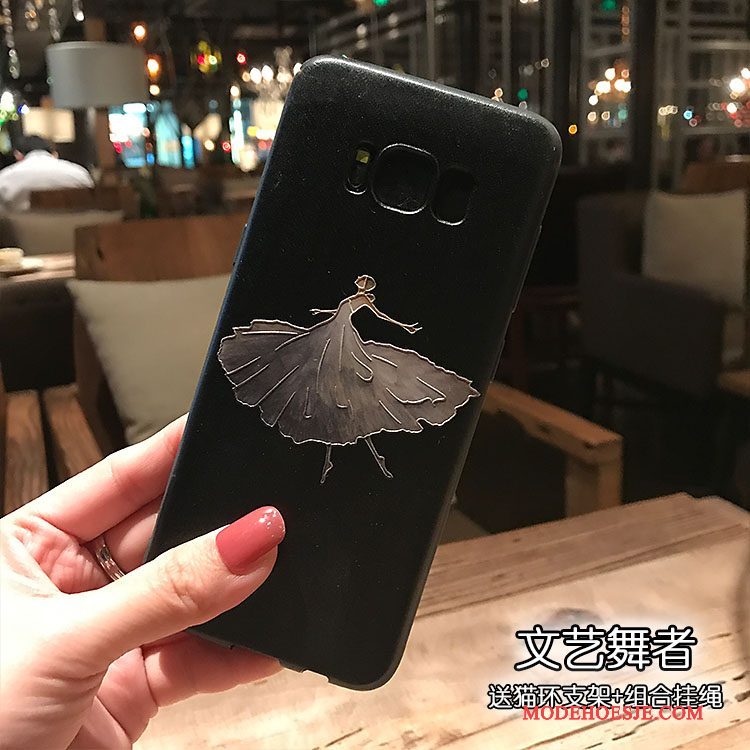 Hoesje Samsung Galaxy S8+ Zacht Schrobben Zwart, Hoes Samsung Galaxy S8+ Siliconen Kleurtelefoon