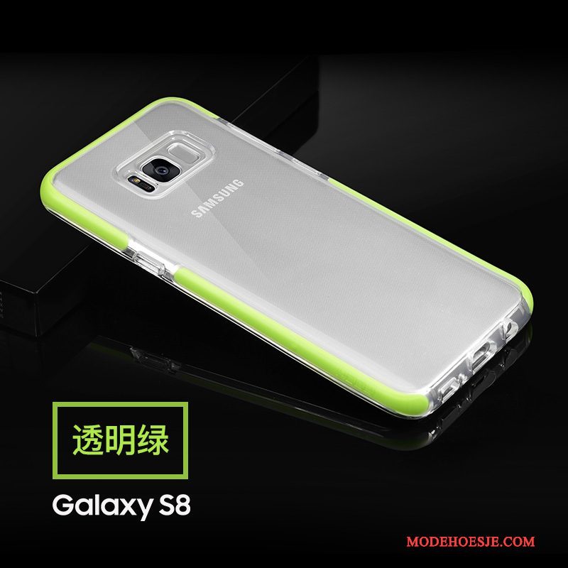 Hoesje Samsung Galaxy S8 Zacht Telefoon Groen, Hoes Samsung Galaxy S8 Siliconen Anti-fall