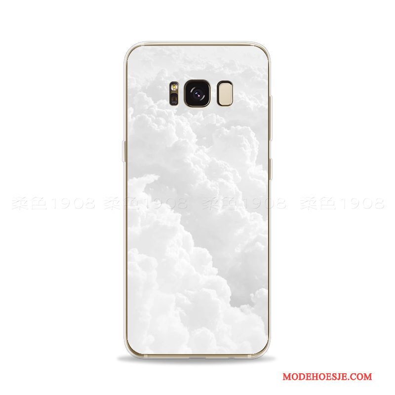 Hoesje Samsung Galaxy S8 Zacht Zwart Eenvoudige, Hoes Samsung Galaxy S8 Scheppend Kunst Wit