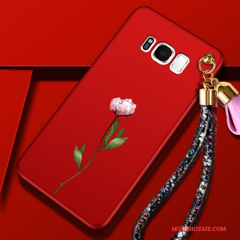 Hoesje Samsung Galaxy S8 Zakken Anti-fall Schrobben, Hoes Samsung Galaxy S8 Siliconen Rood Hanger