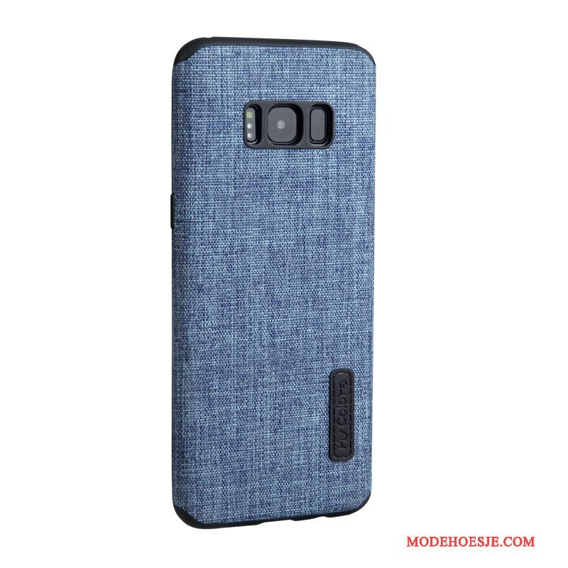 Hoesje Samsung Galaxy S8 Zakken Donkerblauw Doek, Hoes Samsung Galaxy S8 Zacht Telefoon Bedrijf