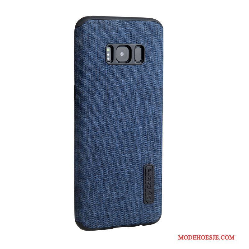 Hoesje Samsung Galaxy S8 Zakken Donkerblauw Doek, Hoes Samsung Galaxy S8 Zacht Telefoon Bedrijf