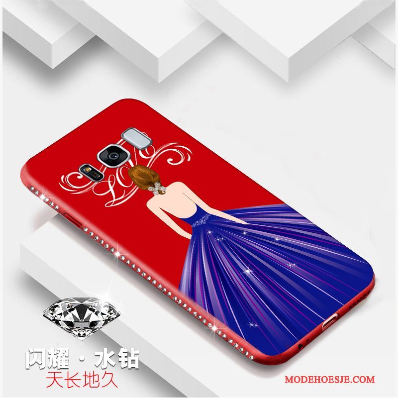 Hoesje Samsung Galaxy S8 Zakken Rood Hard, Hoes Samsung Galaxy S8 Bescherming Telefoon