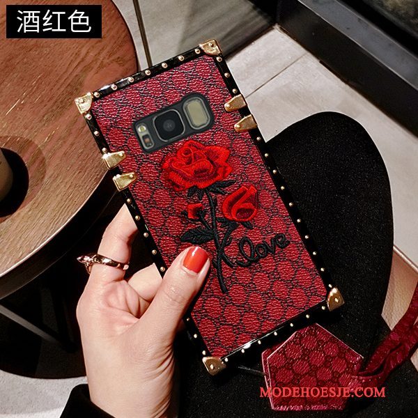 Hoesje Samsung Galaxy S8 Zakken Rood Khaki, Hoes Samsung Galaxy S8 Scheppend Trend Anti-fall