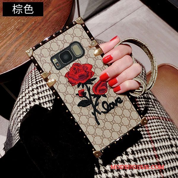 Hoesje Samsung Galaxy S8 Zakken Rood Khaki, Hoes Samsung Galaxy S8 Scheppend Trend Anti-fall