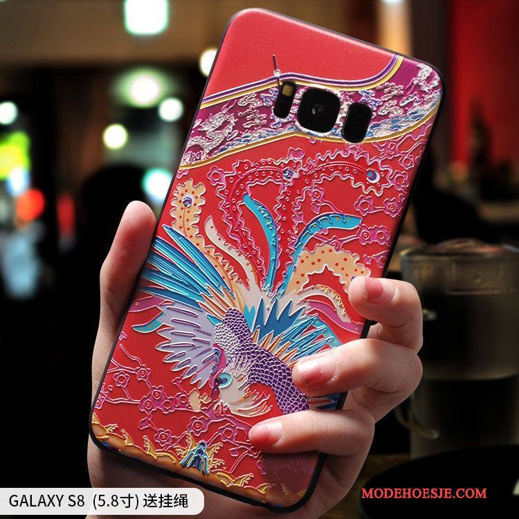 Hoesje Samsung Galaxy S8+ Zakken Rood Persoonlijk, Hoes Samsung Galaxy S8+ Siliconen Anti-falltelefoon