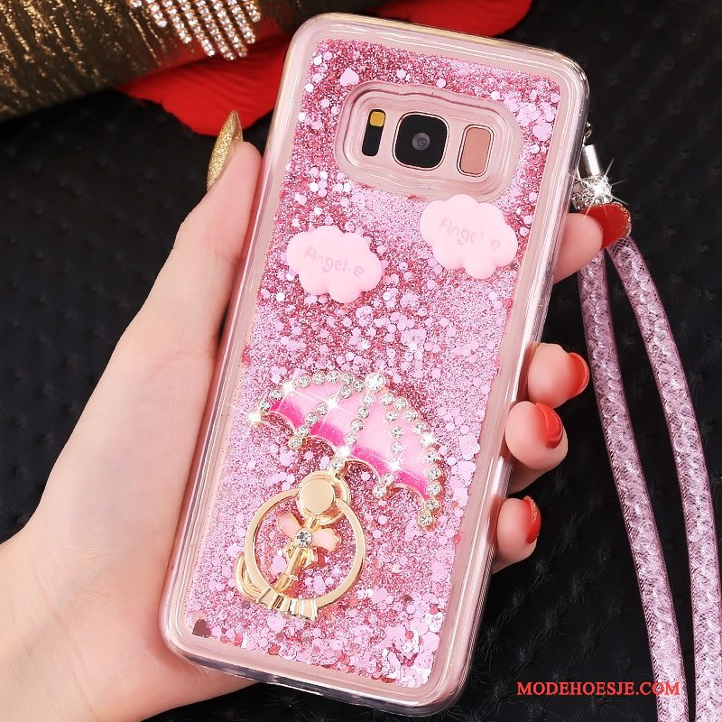 Hoesje Samsung Galaxy S8+ Zakken Telefoon Blauw, Hoes Samsung Galaxy S8+ Bescherming Drijfzand Hanger