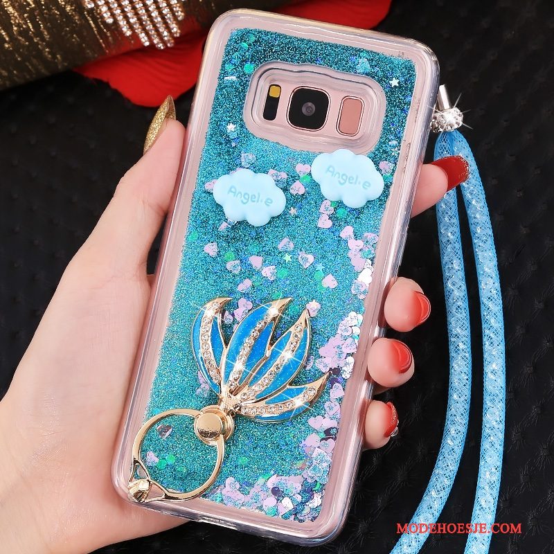 Hoesje Samsung Galaxy S8+ Zakken Telefoon Blauw, Hoes Samsung Galaxy S8+ Bescherming Drijfzand Hanger