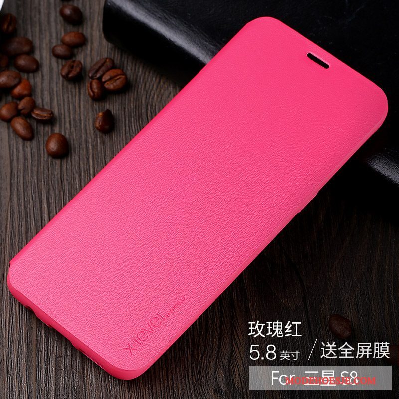 Hoesje Samsung Galaxy S8 Zakken Telefoon Blauw, Hoes Samsung Galaxy S8 Leer Anti-fall