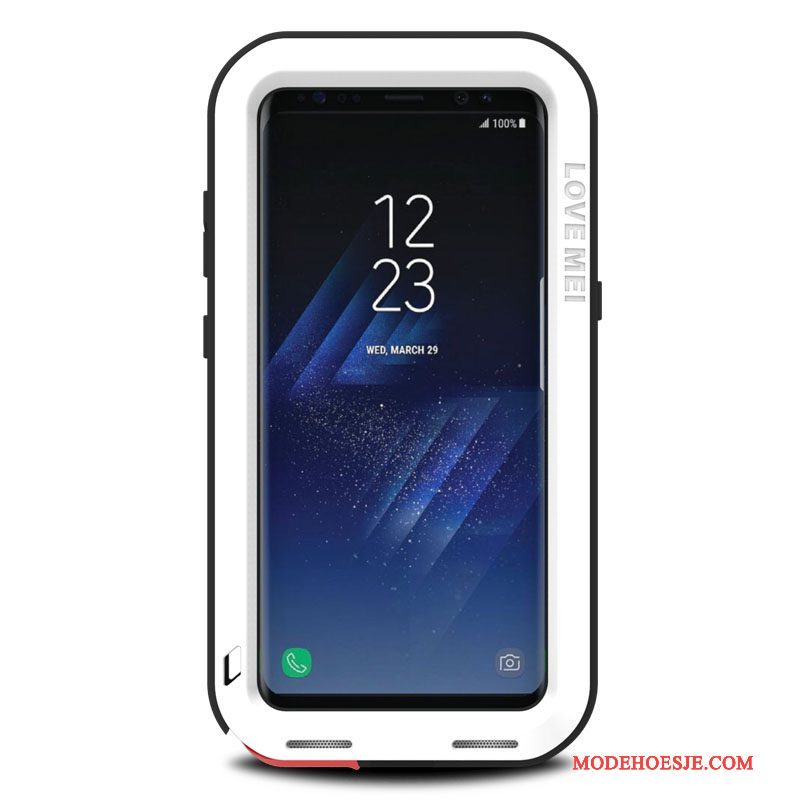 Hoesje Samsung Galaxy S8 Zakken Wit Drie Verdedigingen, Hoes Samsung Galaxy S8 Bescherming Anti-fall