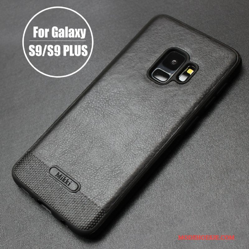 Hoesje Samsung Galaxy S9 Bescherming Bruin Bedrijf, Hoes Samsung Galaxy S9 Leer Eenvoudigetelefoon