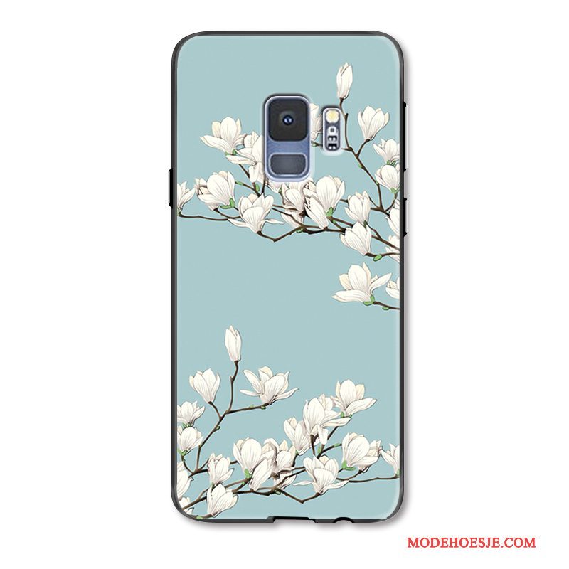 Hoesje Samsung Galaxy S9+ Bescherming Eenvoudige Vers, Hoes Samsung Galaxy S9+ Mode Anti-fall Blauw