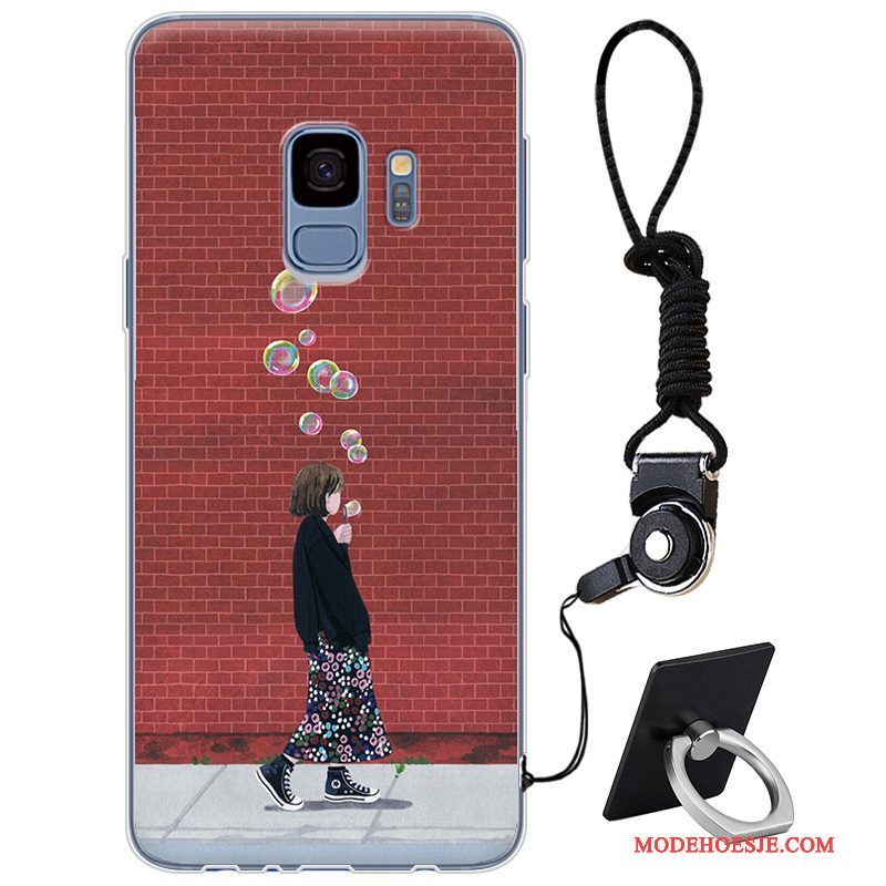 Hoesje Samsung Galaxy S9+ Bescherming Telefoon Anti-fall, Hoes Samsung Galaxy S9+ Siliconen Eenvoudige Rood