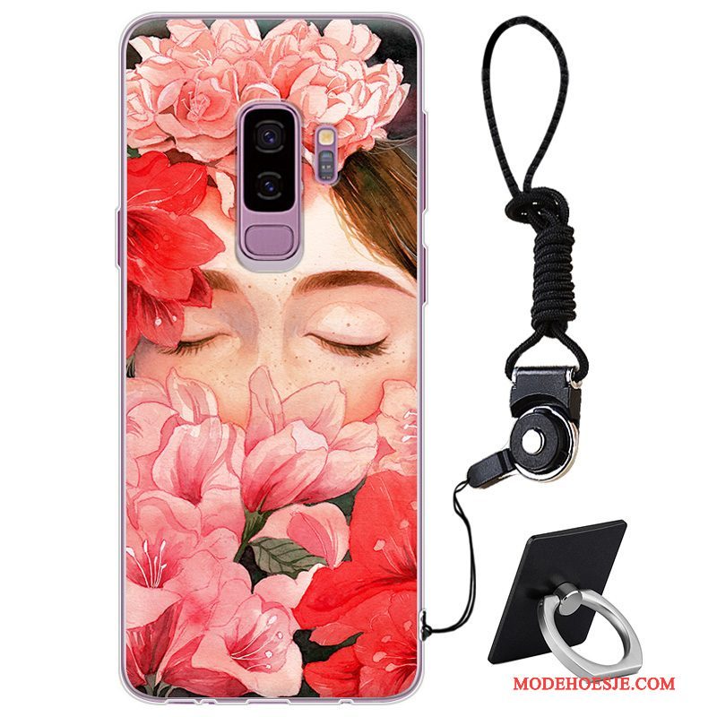 Hoesje Samsung Galaxy S9+ Bescherming Telefoon Anti-fall, Hoes Samsung Galaxy S9+ Siliconen Eenvoudige Rood