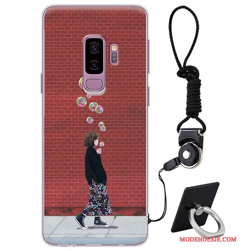 Hoesje Samsung Galaxy S9+ Bescherming Telefoon Anti-fall, Hoes Samsung Galaxy S9+ Siliconen Eenvoudige Rood