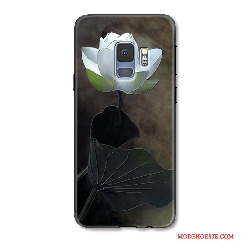 Hoesje Samsung Galaxy S9+ Bescherming Telefoon Zwart, Hoes Samsung Galaxy S9+ Mode Hanger Grijs