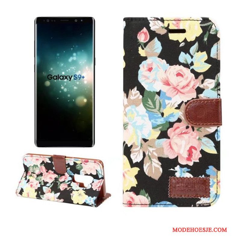 Hoesje Samsung Galaxy S9+ Folio Telefoon Kaart, Hoes Samsung Galaxy S9+ Leer