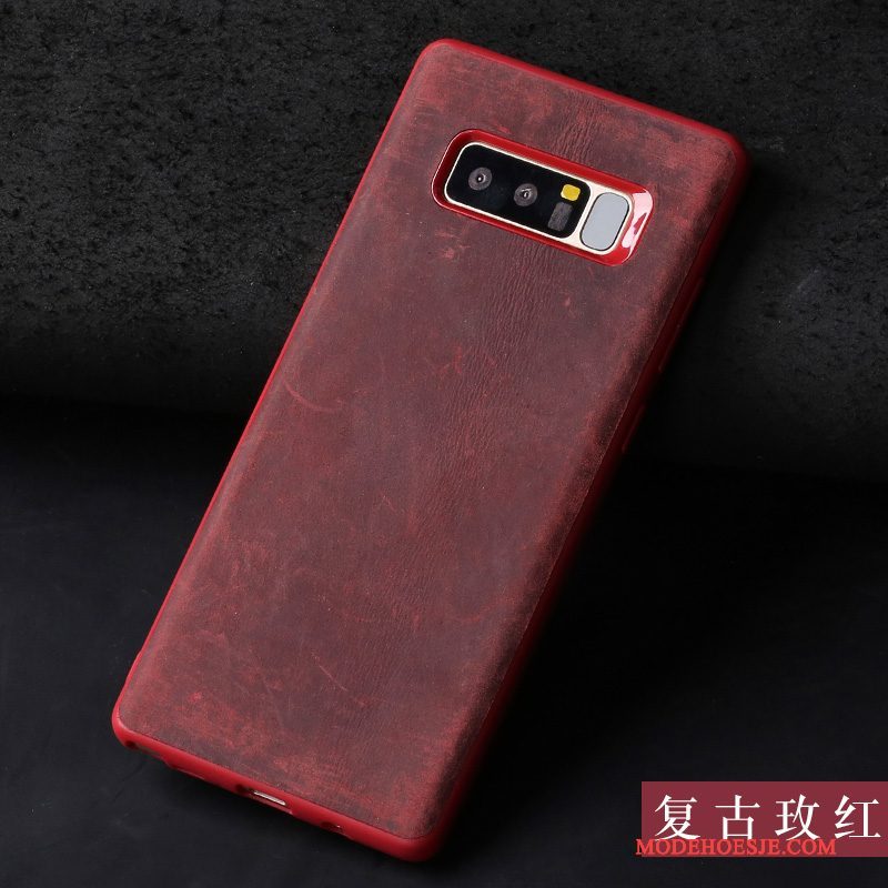 Hoesje Samsung Galaxy S9+ Leer Diepe Kleur Trendy Merk, Hoes Samsung Galaxy S9+ Zakken Anti-falltelefoon