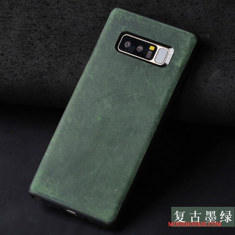 Hoesje Samsung Galaxy S9+ Leer Diepe Kleur Trendy Merk, Hoes Samsung Galaxy S9+ Zakken Anti-falltelefoon