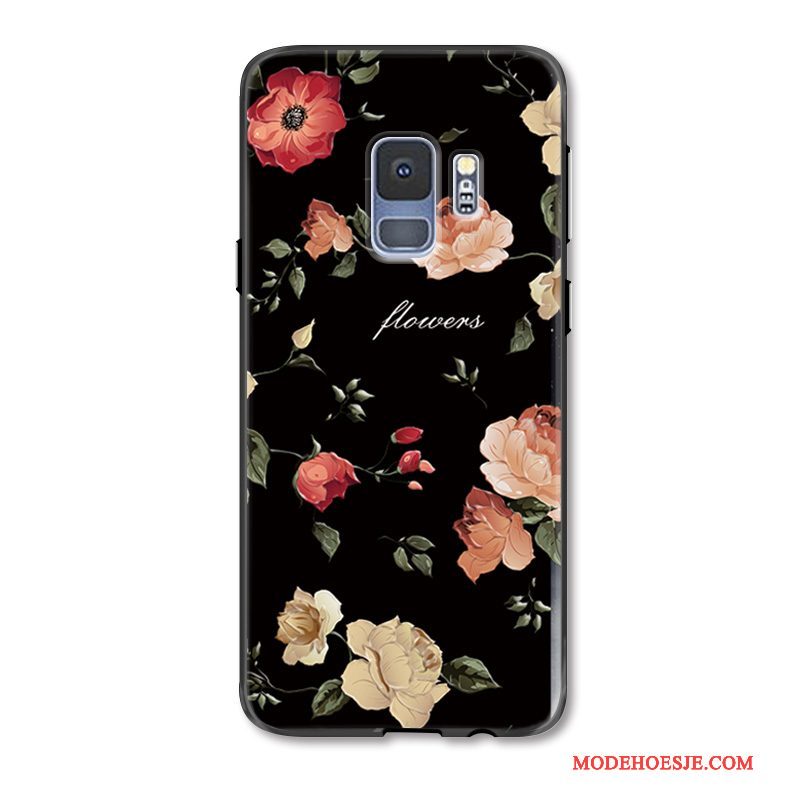 Hoesje Samsung Galaxy S9 Luxe Anti-fall Groen, Hoes Samsung Galaxy S9 Reliëf Licht Roze