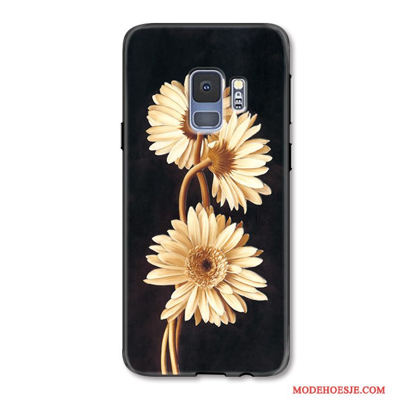 Hoesje Samsung Galaxy S9 Mode Eenvoudige Zwart, Hoes Samsung Galaxy S9 Bescherming Hanger Anti-fall