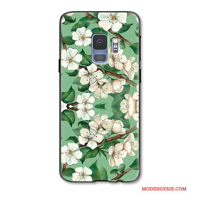 Hoesje Samsung Galaxy S9 Mode Hanger Anti-fall, Hoes Samsung Galaxy S9 Reliëf Groentelefoon