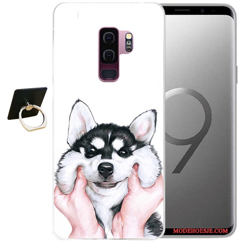 Hoesje Samsung Galaxy S9+ Reliëf Grijs Wind, Hoes Samsung Galaxy S9+ Zacht Telefoon