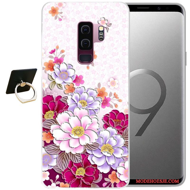 Hoesje Samsung Galaxy S9+ Reliëf Grijs Wind, Hoes Samsung Galaxy S9+ Zacht Telefoon