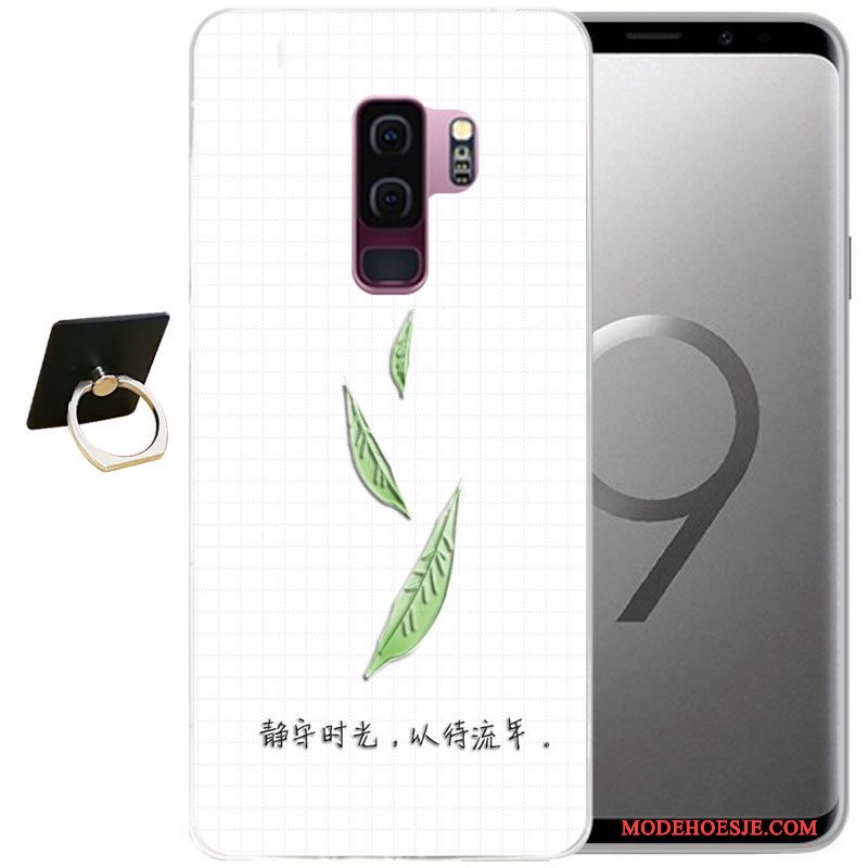 Hoesje Samsung Galaxy S9+ Reliëf Grijs Wind, Hoes Samsung Galaxy S9+ Zacht Telefoon