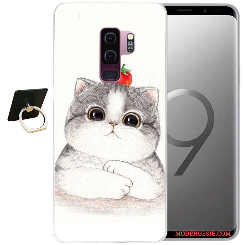 Hoesje Samsung Galaxy S9+ Reliëf Grijs Wind, Hoes Samsung Galaxy S9+ Zacht Telefoon