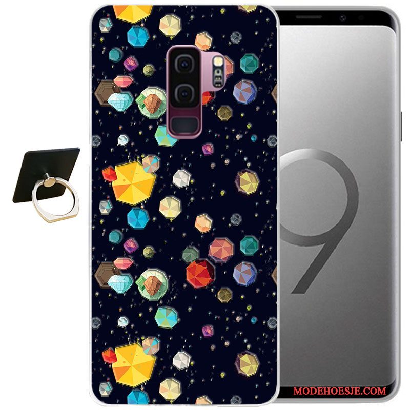 Hoesje Samsung Galaxy S9+ Reliëf Grijs Wind, Hoes Samsung Galaxy S9+ Zacht Telefoon